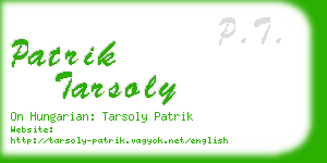 patrik tarsoly business card